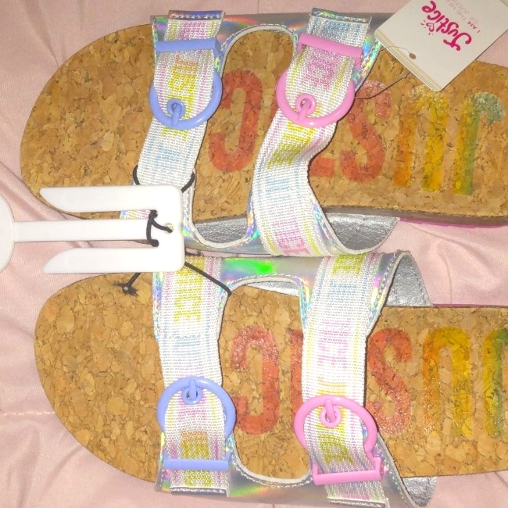 Justice footbed sandals girls size 4